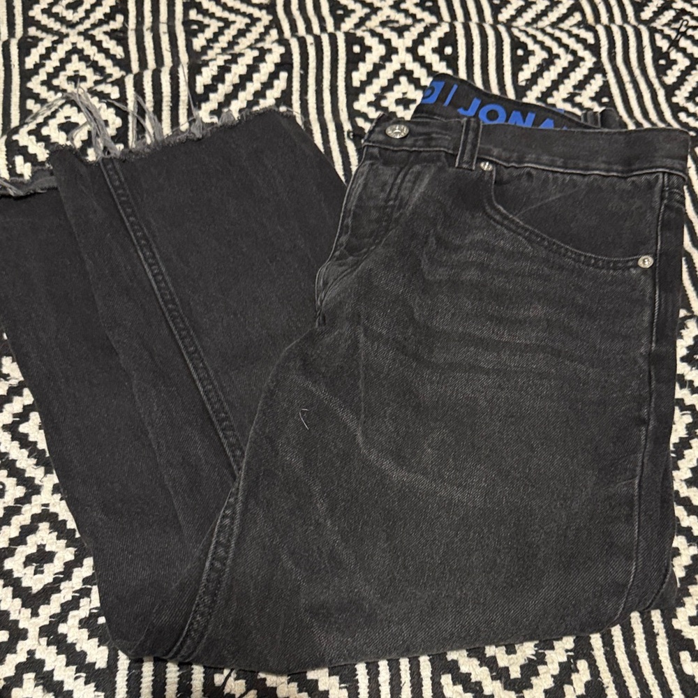 Black Men's wide leg raw hem size 30 preloved jonah